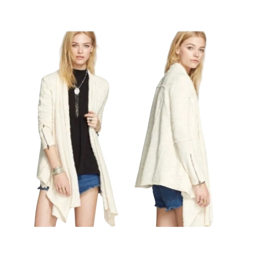 Free People Cream In The Loop Open Cardigan Small